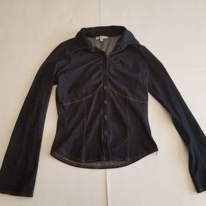 Moa Moa Button Up Shirt Top Sz M